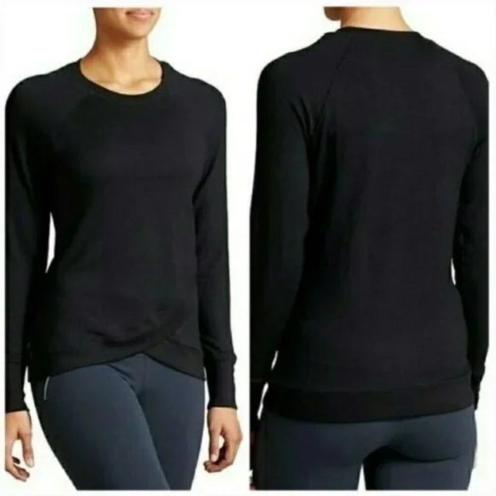 ATHLETA | Criss Cross Sweatshirt in Black H222
